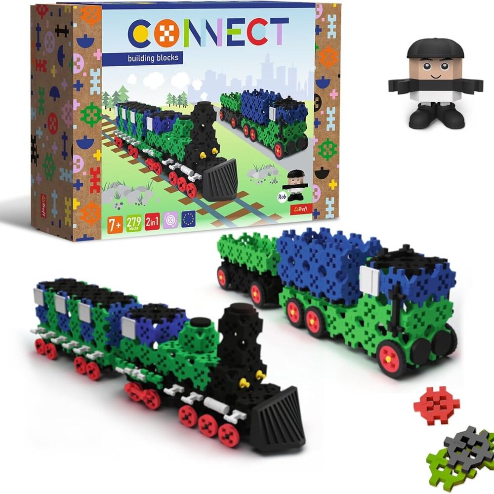 New Trefl Connect Building Blocks Train Truck With Trailer